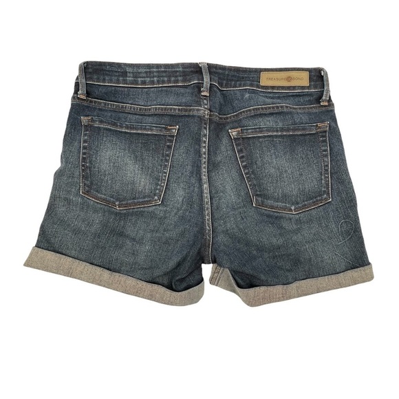 Treasure Bond Cuffed Hem Skinny Fit Denim Jean Shorts Size 29 Women's - Picture 3 of 6